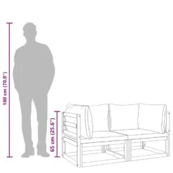 VidaXL - Hoekbanken Sectioneel - Taupe - Acaciahout - 2 Stuks -VIDAXL Winkel 01923a24ce4842bf8bec26fe6db95c3e