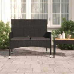 VidaXL - Tuinbank 2-zits - Zwart - Poly Rattan - Met Zwart Kussens -VIDAXL Winkel 05a912c4e7b44cddadeb8fd0fdb8f54b