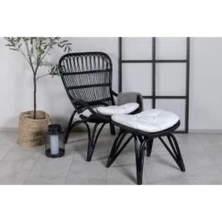 Svea - Yaral Loungestoel Met Voetenbank - Zwart - Rattan -VIDAXL Winkel 0681e5b0be994b41ae66f31de1e7593d
