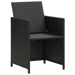 VidaXL - Tuinstoelen - Kussens - Zwart - Poly Rattan - 4 Stuks -VIDAXL Winkel 072ec87e75b74d0bb875d0350a4ad508