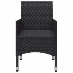 VidaXL - 5-delige Tuinset Met Wit Kussens - Zwart - 2+2+1 - 85x85 Cm Hout Tafel -VIDAXL Winkel 09356532d89d4e1693579364469b5ecd