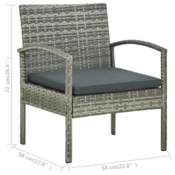 VidaXL - Tuin Fauteuil - Grijs - Poly Rattan -VIDAXL Winkel 097ac2ac1b644b92ab8569d950da6a88
