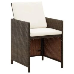 VidaXL - Diningstoelen - Kussens - Bruin - Poly Rattan - 4 Stuks - 52x56x85 Cm -VIDAXL Winkel 09db5a00bb47438ca11e156973b45875
