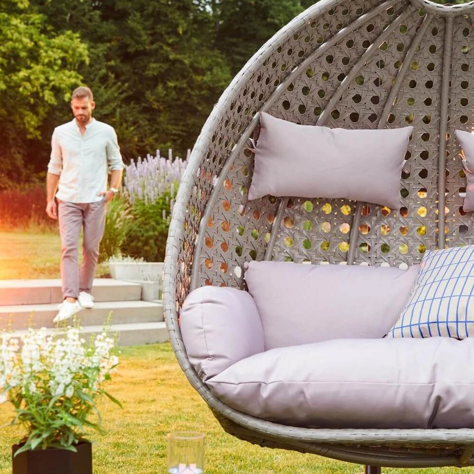 Merkloos HOME DELUXE Hangstoel TWIN Grijs Met Regenhoes 7 Merkloos HOME DELUXE Hangstoel TWIN Grijs Met Regenhoes - Afbeelding 5