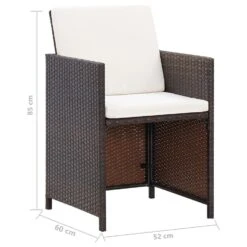 VidaXL - Tuinstoel En Voetenbank - Bruin - Poly Rattan - 4 Stuks -VIDAXL Winkel 0bdd3548192740f8bc18c01010cc25c3
