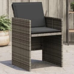 VidaXL - Tuinstoelen Met Kussens - Grijs - Poly Rattan - 4 Stuks -VIDAXL Winkel 0d63f77f9def4391bdc762b075454aeb