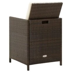 VidaXL - Diningstoelen - Kussens - Bruin - Poly Rattan - 4 Stuks - 52x56x85 Cm -VIDAXL Winkel 0f9405cd425d468da59b528a990ddb97
