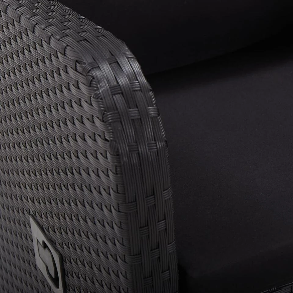 VidaXL - Tuinstoelen - Zwart - Poly Rattan - 2 Stuks - Verstelbaar - Met Kussens 13 VidaXL - Tuinstoelen - Zwart - Poly Rattan - 2 Stuks - Verstelbaar - Met Kussens - Afbeelding 11