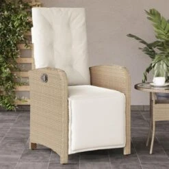 VidaXL - Verstelbare Tuinstoel Met Voetensteun - Beige - Poly Rattan -VIDAXL Winkel 0ffe24f5bce6405e9f77a32bb22d5b5e