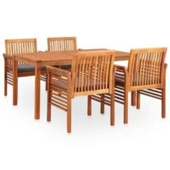 VidaXL 5-delige Tuinset Met Kussens Massief Acaciahout