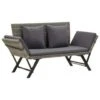 VidaXL Tuinbank Met Kussens 176 Cm Poly Rattan Grijs -VIDAXL Winkel 1000004872