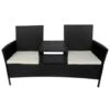VidaXL Tuinbank 2-zits Met Tafeltje Poly Rattan Zwart -VIDAXL Winkel 1000004900