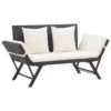 VidaXL Tuinbank Met Kussens 176 Cm Poly Rattan Zwart -VIDAXL Winkel 1000004904