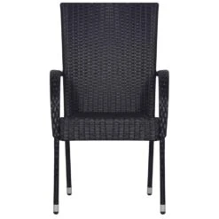 VidaXL Tuinstoelen Stapelbaar 2 St Poly Rattan Zwart -VIDAXL Winkel 1000006317 0102