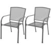 VidaXL Tuinstoelen Stapelbaar 2 St Staal Grijs -VIDAXL Winkel 1000006319