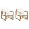 VidaXL Tuinstoelen 2 St Met Kussens Bamboe -VIDAXL Winkel 1000006338