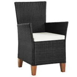 VidaXL Tuinstoelen 2 St Met Kussens Poly Rattan Zwart -VIDAXL Winkel 1000006380 0101