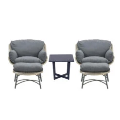 Garden Impressions Selene Loungestoelen Met Bijzettafel - Donker Grijs -VIDAXL Winkel 1000013864 0102