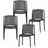 WOOOD Tuinstoel Billie - Kunststof - Zwart - Set Van 4 -VIDAXL Winkel 1000033694