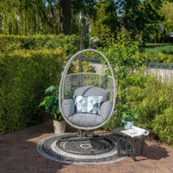 Garden Impressions Panama Hangstoel Swing Egg - Mystic Grijs -VIDAXL Winkel 1000035641 0102