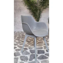 SenS-Line Jasper Tuinstoel - Kunststof - Grijs -VIDAXL Winkel 1000038283 0102