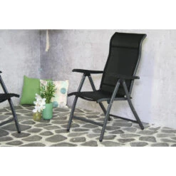 SenS-Line Sardinië Verstelbare Tuinstoel - Zwart -VIDAXL Winkel 1000038284 0101