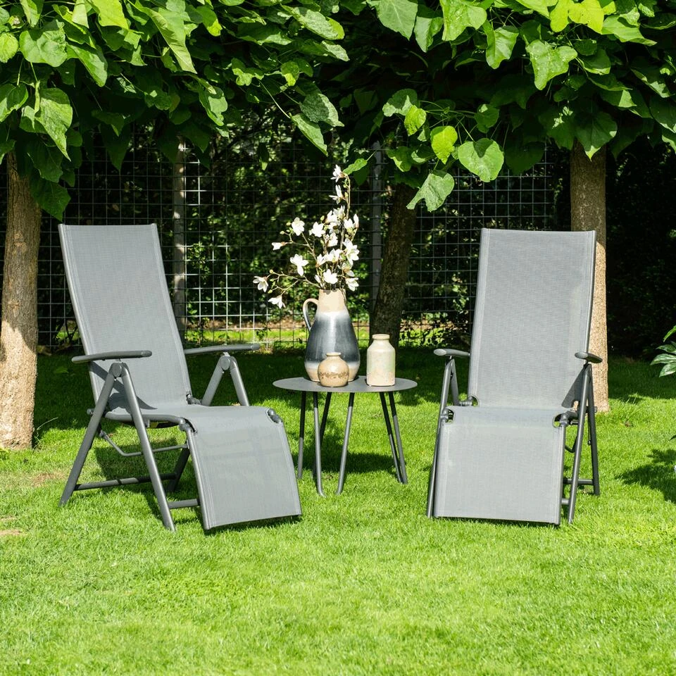 Garden Impressions Sol Relax Tuinstoel - Zwart 4 Garden Impressions Sol Relax Tuinstoel - Zwart - Afbeelding 2