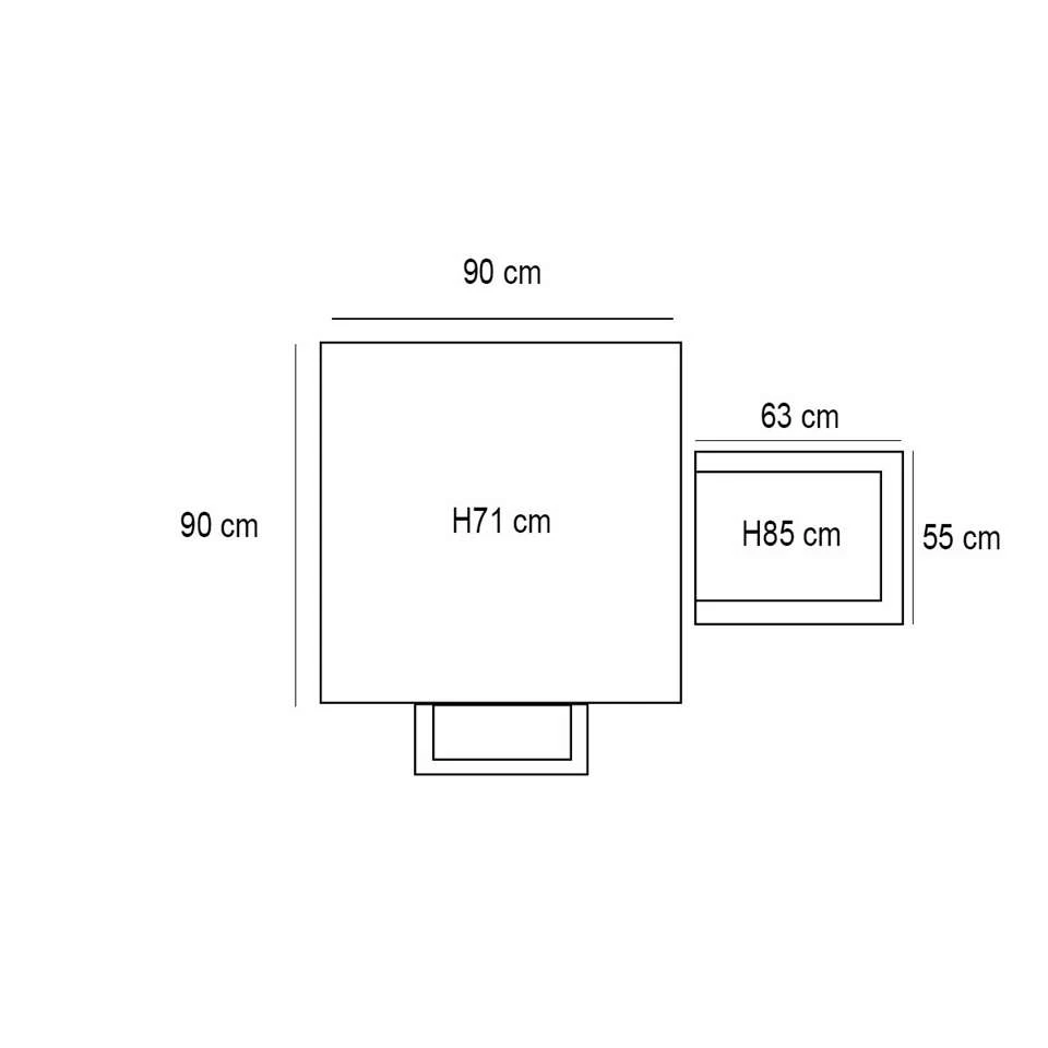 Garden Impressions Ross Tuinset 5delig Koper - Mina Tuintafel 90x90 Cm 5 Garden Impressions Ross Tuinset 5delig Koper - Mina Tuintafel 90x90 Cm - Afbeelding 3