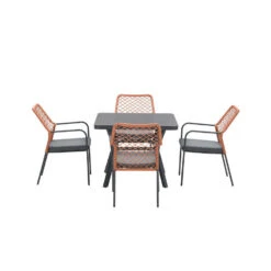 Garden Impressions Ross Tuinset 5delig Koper - Mina Tuintafel 90x90 Cm