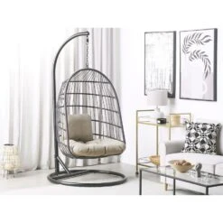 Beliani Hangstoel ALLERA - Zwart Polyester -VIDAXL Winkel 1000042133 0101