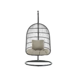 Beliani Hangstoel ALLERA - Zwart Polyester -VIDAXL Winkel 1000042133 0103