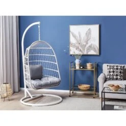 Beliani Hangstoel ALLERA - Wit Polyester -VIDAXL Winkel 1000042134 0101