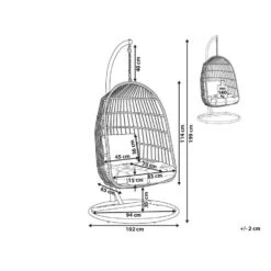 Beliani Hangstoel ALLERA - Wit Polyester -VIDAXL Winkel 1000042134 0102