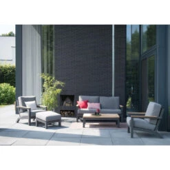 4 Seasons Outdoor Capitol Lounge Tuinstoel - Donker Grijs -VIDAXL Winkel 1000042157 0102