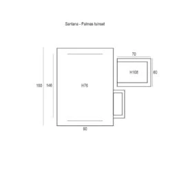 Garden Impressions Santana Tuinset -Palmas Tafel 160x90 Grijs -VIDAXL Winkel 1000042225 0103