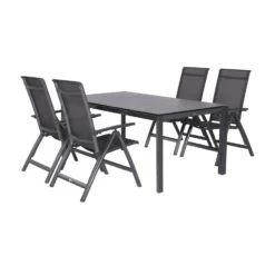 Garden Impressions Santana Tuinset -Palmas Tafel 160x90 Grijs -VIDAXL Winkel 1000042225 0104