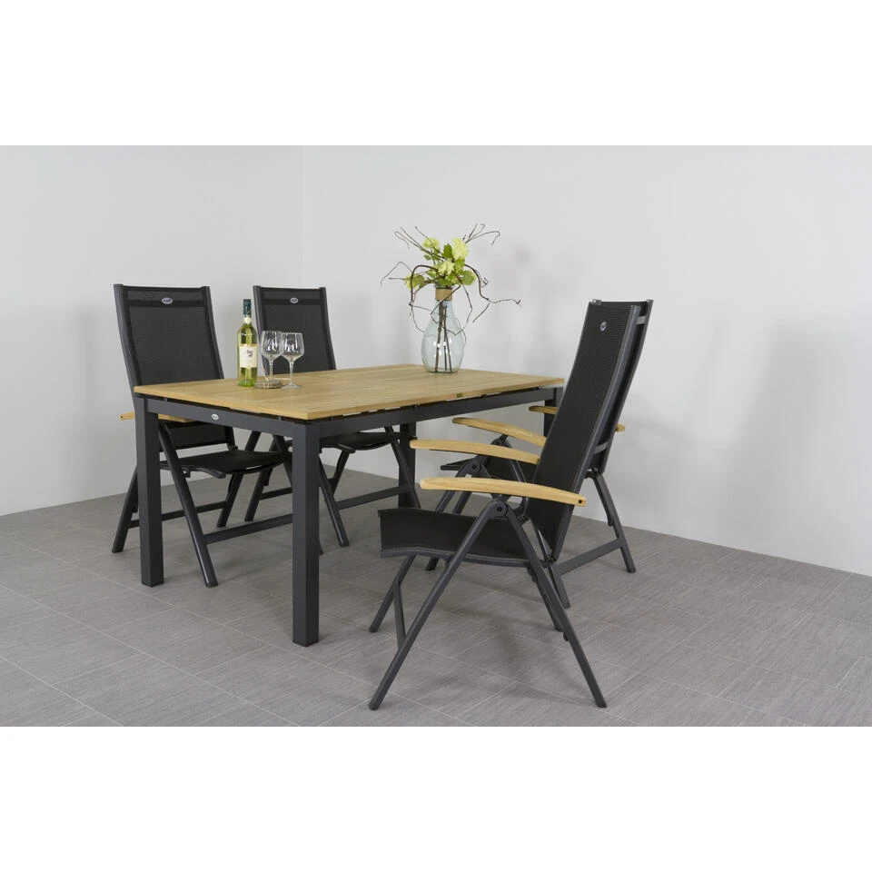 Hartman Tuinset Sonata Tuintafel 160 Cm. - Roma Tuinstoelen 4 Hartman Tuinset Sonata Tuintafel 160 Cm. - Roma Tuinstoelen - Afbeelding 2