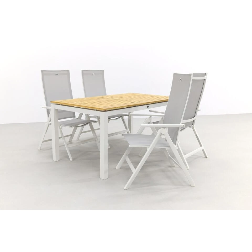 Hartman Napoli Wit/Sonata 160 Cm. Tuinset - 5-delig 4 Hartman Napoli Wit/Sonata 160 Cm. Tuinset - 5-delig - Afbeelding 2