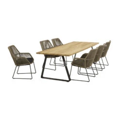 4 Seasons Ramblas Tuinstoel + Taste Basso Tuintafel 240 Cm. - 7 Delig -VIDAXL Winkel 1000045660 0101