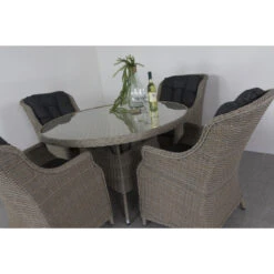 VDG Ronde Tuinset - Felina + King Dining Tuinstoel - Dessert -VIDAXL Winkel 1000045694 0101