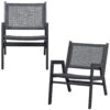 WOOOD Pem Fauteuil Outdoor - Aluminium - Zwart - Set Van 2 -VIDAXL Winkel 1000047924