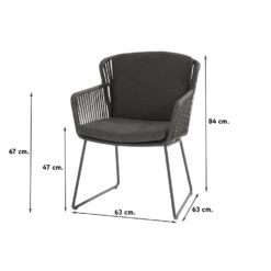 Taste Vitali Dining Tuinstoel - Antraciet -VIDAXL Winkel 1000048042 0101