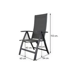 VDG Corsica Verstelbare Tuinstoel - Antraciet -VIDAXL Winkel 1000048048 0101