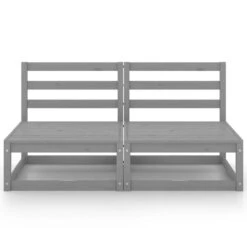 VidaXL Tuinbank 2-zits Massief Grenenhout Grijs -VIDAXL Winkel 1000048109 0102