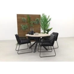 4 Seasons Accor Antraciet/ GI Edison 122 Cm. - Ronde Tuinset -VIDAXL Winkel 1000048277 0102