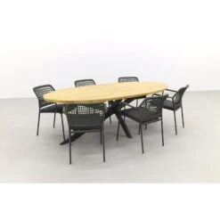 Taste Barista Groen/Prado Ellips 240x115 Cm. Ovale Tuinset - 7 Delig 8 Taste Barista Groen/Prado Ellips 240x115 Cm. Ovale Tuinset - 7 Delig -VIDAXL Winkel 1000048713 0102