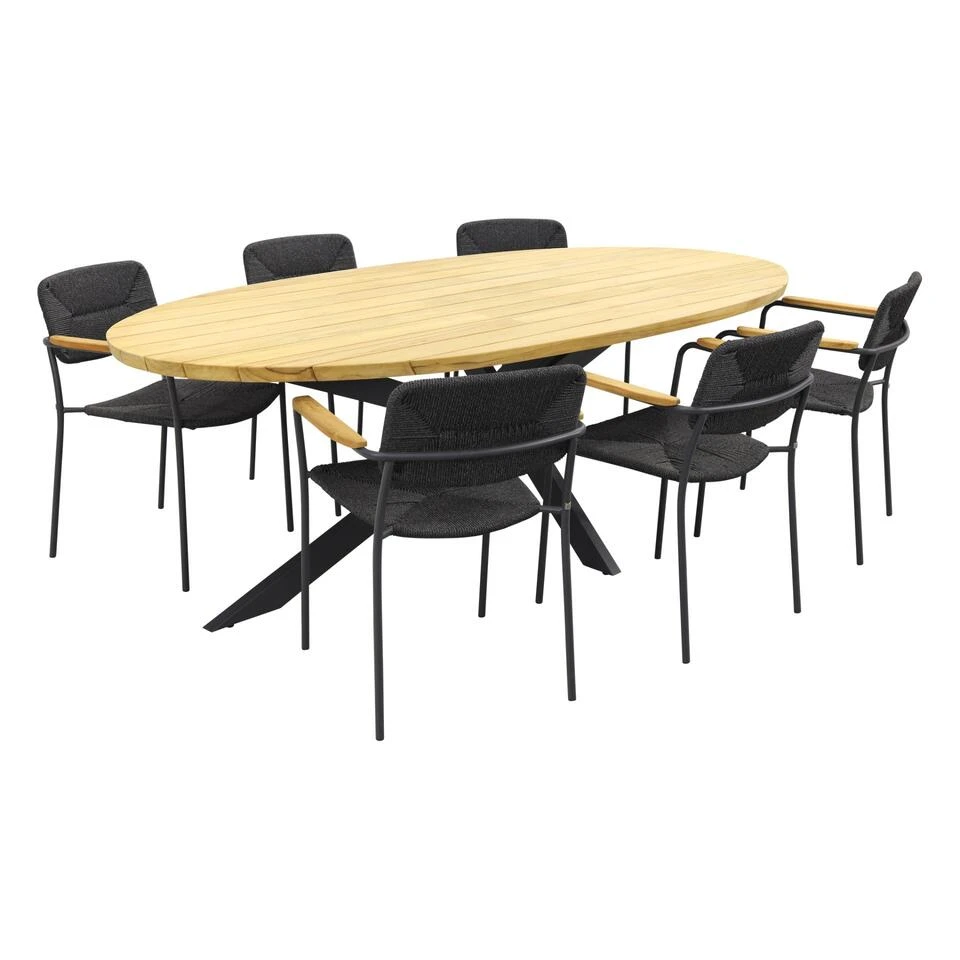 4 Seasons Bora Antraciet/Prado Ellips 240x115 Cm. Ovale Tuinset 3 4 Seasons Bora Antraciet/Prado Ellips 240x115 Cm. Ovale Tuinset