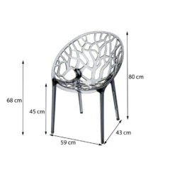 Siesta Crystal Stapelbare Stoel - Black Transparant -VIDAXL Winkel 1000048804 0101