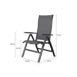 Suns New Castle Verstelbare Tuinstoel - Antraciet 7 Suns New Castle Verstelbare Tuinstoel - Antraciet -VIDAXL Winkel 1000048819 0101