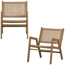 WOOOD Pem Fauteuil Outdoor - Aluminium - Naturel - Set Van 2 -VIDAXL Winkel 1000049292 0100